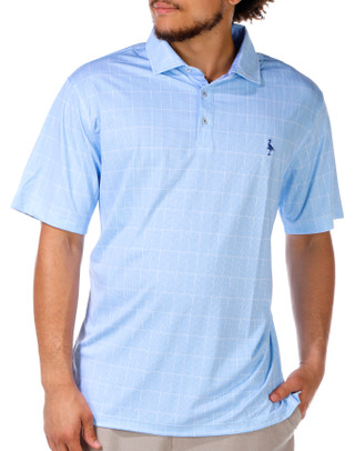 Thumbnail 1: TAILORBYRD Tailorbyrd Men's Short Sleeve Micro Check Print Golf Polo 