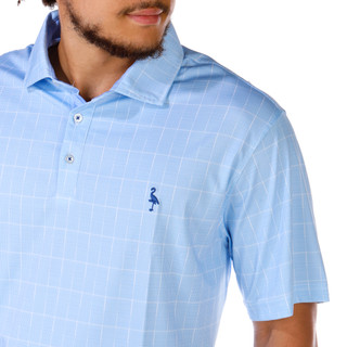 Thumbnail 2: TAILORBYRD Tailorbyrd Men's Short Sleeve Micro Check Print Golf Polo 