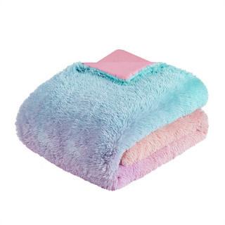 Thumbnail 4: Intelligent Design Primrose Ombre Shaggy Faux Fur Comforter Set 