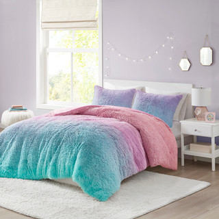 Thumbnail 1: Intelligent Design Primrose Ombre Shaggy Faux Fur Comforter Set 