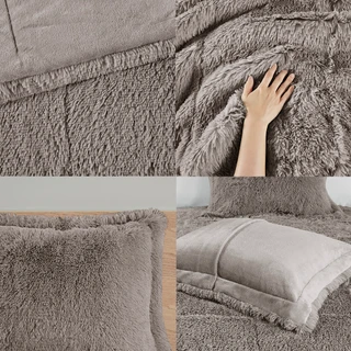 Thumbnail 6: Intelligent Design Intelligent Design Malea Shaggy Long Fur Comforter Set 