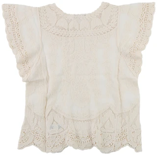 Thumbnail 2: Democracy Women's Short Sleeve Crochet Crew Neck Top 
