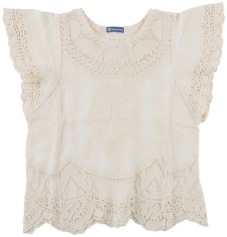Thumbnail 1: Democracy Women's Short Sleeve Crochet Crew Neck Top 