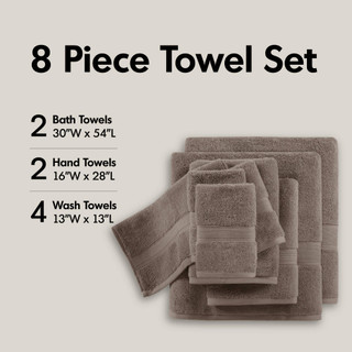 Thumbnail 5: MADISON PARK SIGNATURE Madison Park Signature 8 Pc. 800GSM Ultra Soft Towel Set 