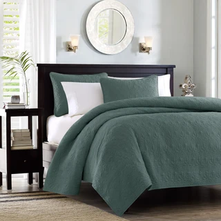 Thumbnail 1: Madison Park Madison Park Quebec Solid Reversible Quilt Set 