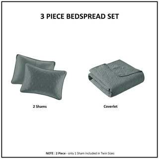 Thumbnail 5: Madison Park Madison Park Quebec Solid Reversible Quilt Set 