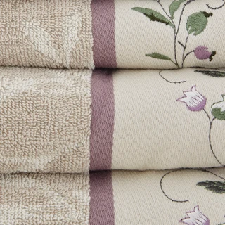 Thumbnail 2: Madison Park Madison Park 6 Pc. Serene Embroidered Jacquard Towel Set 
