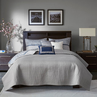 Thumbnail 2: Madison Park Madison Park 6 Pc. Rhapsody Quilt & Pillow Set 