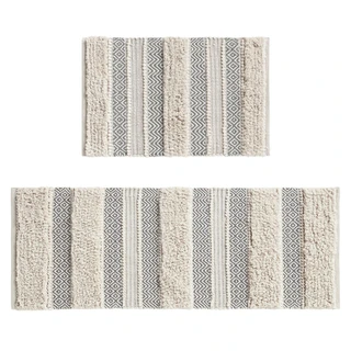 Thumbnail 5: Ink + Ivy Ink+Ivy Asher Woven Texture Stripe Bath Rug 