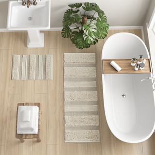 Thumbnail 3: Ink + Ivy Ink+Ivy Asher Woven Texture Stripe Bath Rug 