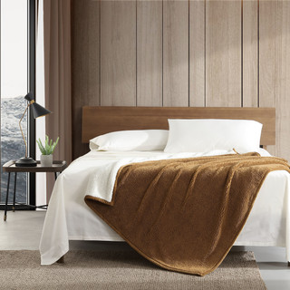 Thumbnail 4: Eddie Bauer Eddie Bauer Solid Bi Colored Sherpa Throw Blanket 