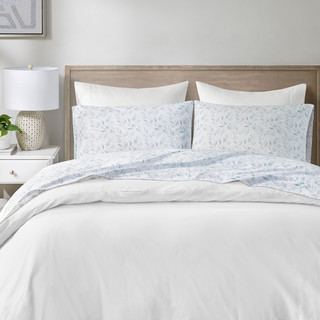 Thumbnail 2: MADISON PARK ESSENTIALS Madison Park Essentials 200 Thread Count Leaves Sheet Set 