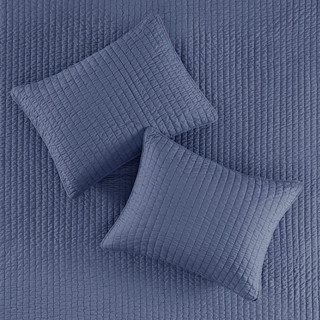 Thumbnail 12: Madison Park Madison Park Keaton Solid Quilt Set 