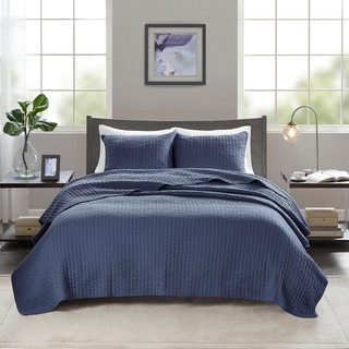 Thumbnail 8: Madison Park Madison Park Keaton Solid Quilt Set 