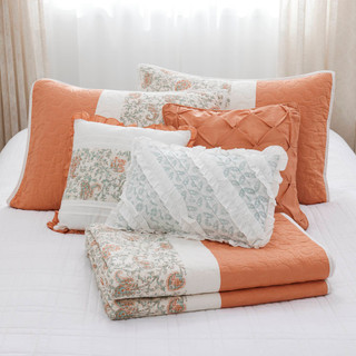 Thumbnail 5: Madison Park Madison Park 6 Pc. Dawn Cotton Percale Quilt Set 