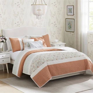 Thumbnail 1: Madison Park Madison Park 6 Pc. Dawn Cotton Percale Quilt Set 