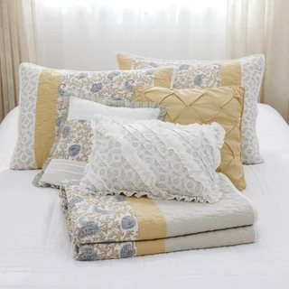 Thumbnail 4: Madison Park Madison Park 6 Pc. Dawn Cotton Percale Quilt Set 