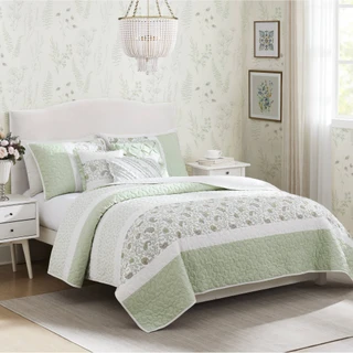 Thumbnail 1: Madison Park Madison Park 6 Pc. Dawn Cotton Percale Quilt Set 
