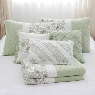 Thumbnail 5: Madison Park Madison Park 6 Pc. Dawn Cotton Percale Quilt Set 