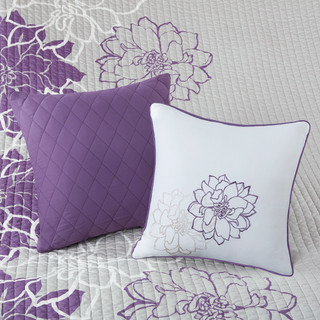 Thumbnail 8: Madison Park Madison Park 6 Pc. Lola Floral Cotton & Pillow Quilt Set 