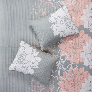 Thumbnail 3: Madison Park Madison Park 6 Pc. Lola Floral Cotton & Pillow Quilt Set 