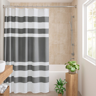 Thumbnail 1: Madison Park Madison Park Spa Waffle Shower Curtain with 3M Treatment 
