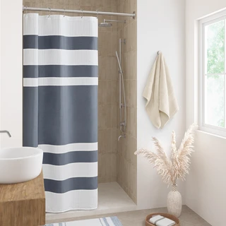 Thumbnail 6: Madison Park Madison Park Spa Waffle Shower Curtain with 3M Treatment 