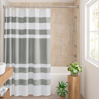 Thumbnail 2: Madison Park Madison Park Spa Waffle Shower Curtain with 3M Treatment 