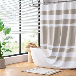 Thumbnail 3: Madison Park Madison Park Spa Waffle Shower Curtain with 3M Treatment 