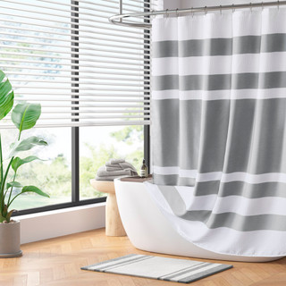 Thumbnail 7: Madison Park Madison Park Spa Waffle Shower Curtain with 3M Treatment 
