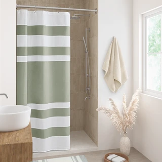 Thumbnail 10: Madison Park Madison Park Spa Waffle Shower Curtain with 3M Treatment 