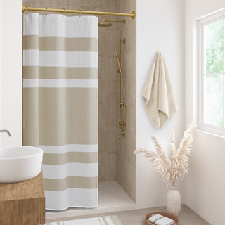 Thumbnail 4: Madison Park Madison Park 3M Treatment Spa Waffle Shower Curtain 