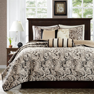 Thumbnail 2: Madison Park Madison Park 6 Pc. Aubrey Jacquard Quilt Set 