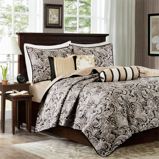 Thumbnail 1: Madison Park Madison Park 6 Pc. Aubrey Jacquard Quilt Set 