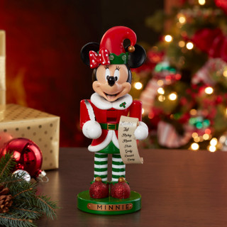 Thumbnail 2: Disney Kurt Adler 10-Inch Disney Minnie The Elf Nutcracker 