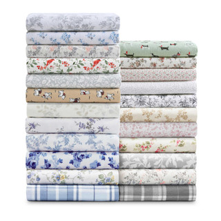 Thumbnail 9: Laura Ashley Laura Ashley Jolly Cardinals Cotton Flannel Sheet Set 