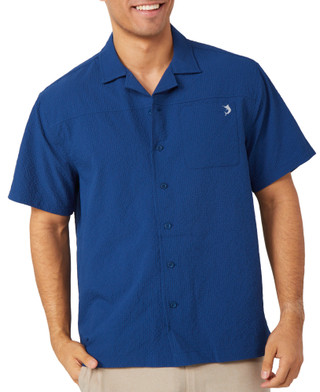 Thumbnail 1: REEL LEGENDS Reel Legends Mens Seersucker Solid Button Up Shirt 