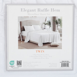 Thumbnail 3: Cathay Home Cathay Home Elegant Ruffle Hem Microfiber Sheet Set 