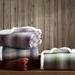 Thumbnail 4: Eddie Bauer Nordic Plaid Reversible Throw 
