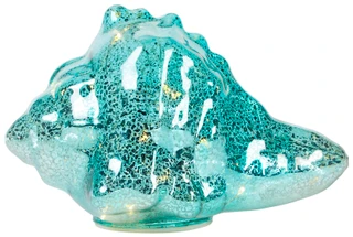 Thumbnail 1: Beach Combers Beach Combers 7 in Turquoise Glass Conch Figurine 