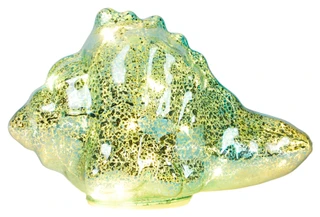 Thumbnail 2: Beach Combers Beach Combers 7 in Turquoise Glass Conch Figurine 