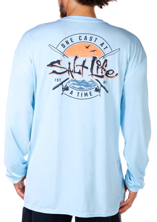 Thumbnail 2: Salt Life Salt Life Men's Long Sleeve Hooded Performance Shirt 
