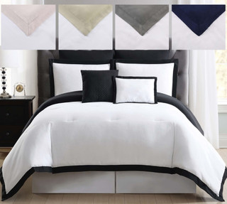 Thumbnail 4: Truly Soft Truly Soft Everyday Hotel Border 7 Pc Duvet Set 