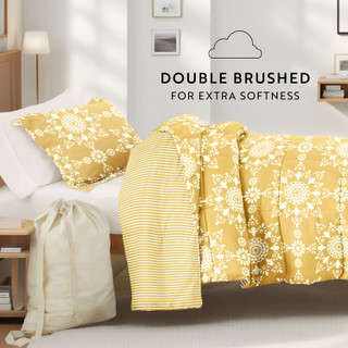 Thumbnail 18: IENJOY HOME 8 Piece Yellow Patterned Comforter Dorm Set Bundle 