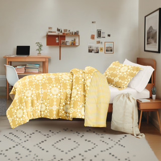 Thumbnail 10: IENJOY HOME 8 Piece Yellow Patterned Comforter Dorm Set Bundle 