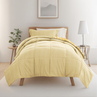 Thumbnail 4: IENJOY HOME 8 Piece Yellow Patterned Comforter Dorm Set Bundle 