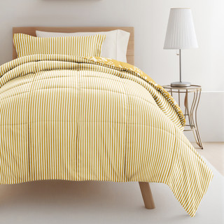 Thumbnail 8: IENJOY HOME 8 Piece Yellow Patterned Comforter Dorm Set Bundle 