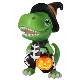 Thumbnail 1: Brighten the Season Brighten The Season Halloween LED Dinosaur W/Pumpkin Lantern 