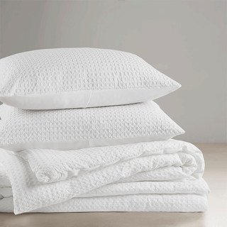 Thumbnail 15: 510 Design 510 Design Solid Mina Waffle Weave Comforter Set 