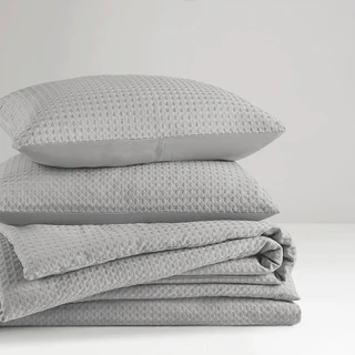 Thumbnail 5: 510 Design 510 Design Solid Mina Waffle Weave Comforter Set 